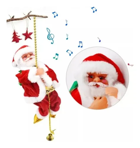 Santa Claus Sube Y Baja Con Cuerda Musical Navideña
