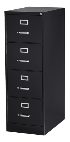 Archivero Metálico 4 Gavetas Oficio Almendra/negro/gri Hirsh Color Negro