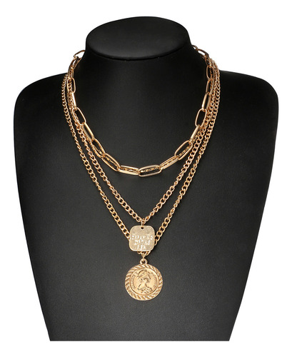 Collar En Forma De S Con Colgante Retro En Forma De Moneda D