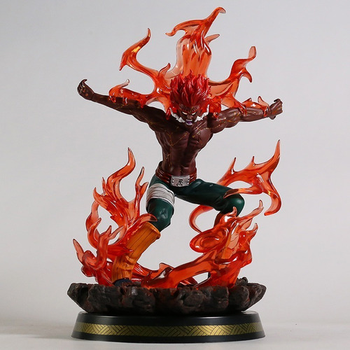 Action Figure Naruto Might Guy 8 Portões Com Led Gk 31cm