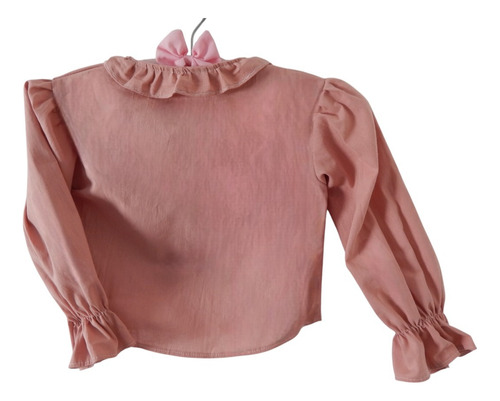 Blusa Nena Camisa Mangas Largas 2 4 6 Años Volados Cuello