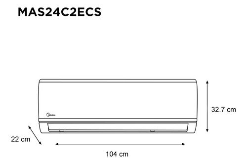 Minisplit Midea Ecosaver-32 Inverter Seer 19, 2 Ton, Sólo Frío, 220v