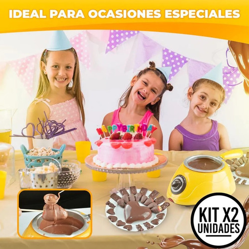 Kit Dos Máquinas Olla Para Derretir Chocolate Blanco Y Negro
