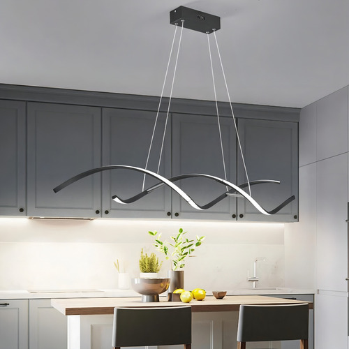 Luminária Pendente Led Espiral Dna Moderno Mesa E Sala 3000k Estrutura Preto 110v/220v