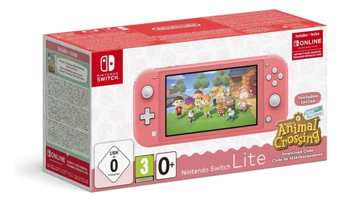 Consola Nintendo Switch Lite Coral Juego Animal Crossing (Reacondicionado)