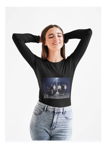 Polera Larga Dama Stray Kids Idolo Kpop Musica Estampado