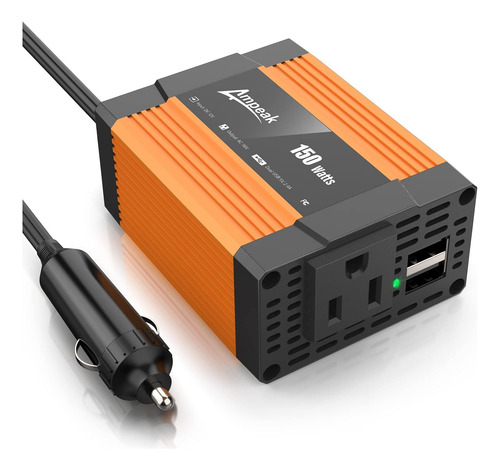 Inversor De Corriente Automóvil De 150w 4.8a Puertos U...