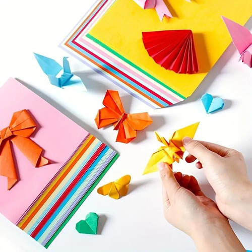 Cien (100) Piezas Origami Cuadradas De Colores, De 10cmx10cm