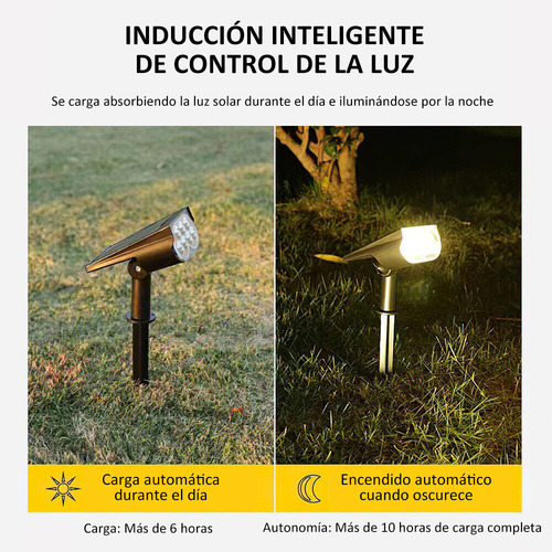 Foco Estaca Led Lámpara Solar Exterior Jardín 7 Colores