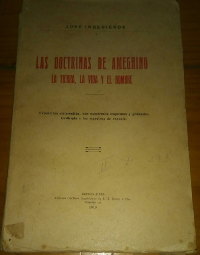 Ingenieros Las Doctrinas De Ameghino 1º Edicion 1919
