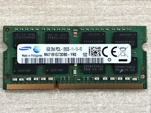 Imagem 1 de 4 de Memória Ram Samsung 8gb - 2rx8 -pc3l- M471b1g73db0-yk0