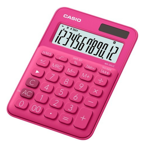 Calculadora De Escritorio Casio Ms-20uc Para Local Negocio Color Rosa chicle