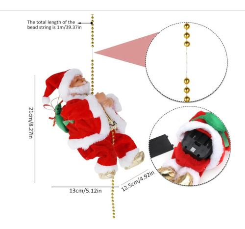 El Muñeco De Papá Noel Pone Cuerdas Hacia Arriba Y Hacia Aba