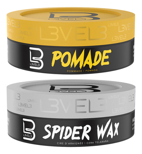 Level 3 Pomada + Spider Wax Cera Texturizada Para Cabello