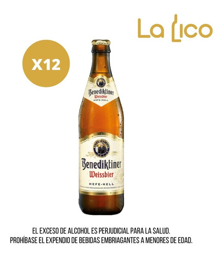 Cerveza Benediktiner Weissbier 500ml Bot - mL a $27