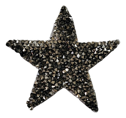 Pack Aplique Estrella De Strass Gris 5x5 Cm Termoadhesiva