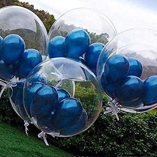 50 Balões Bobo Bubble, 18 Polegadas, Transparentes, Para