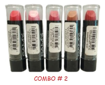 Combo De Labial Marca Samy ( Incluye 5 Colores Variados)
