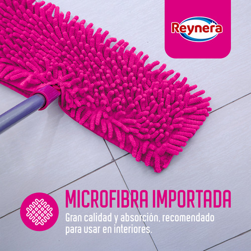 Sacudidor Plano Microfibra Doble Accion Para Pisos Secos y Humedos 6 Piezas B2B - Reynera