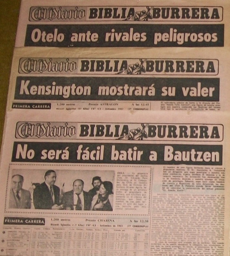 Turf El Diario Biblia Burrera Rosada Año 1978 Lote X3