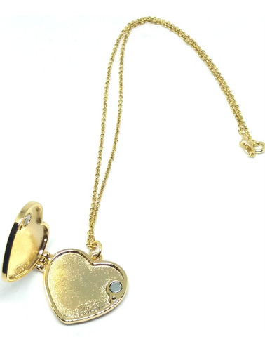 Colar Feminino Com Pingente Coração Relicário