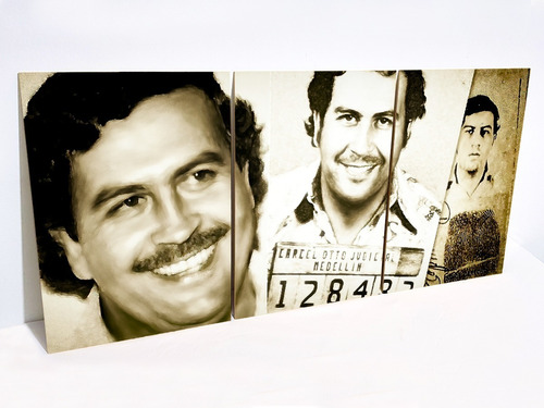 Cuadro Triptico Pablo Escobar El Patron Xl Rockangoldeco