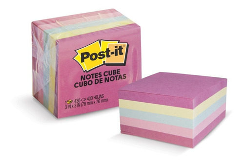 Notas Adhesivas 3m Post-it Cubo Colores Pastel 76x76cm