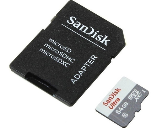 Memoria Micro Sd 64gb Sandisk Ultra Clase 10 80mbs Adaptador