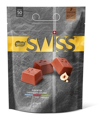 Swiss - Bolsa De Chocolates Trozos 470 Gr, Nestle, Importado