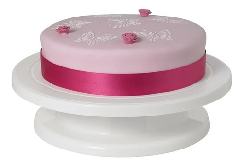 Imagen 4 de 9 de Plato Giratorio Base Pie 28cm Plastico Torta Reposteria