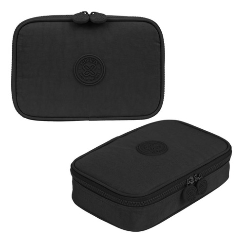 Estojo Organizador Escola Grande Masculino Feminino Box Liso Cor Preto