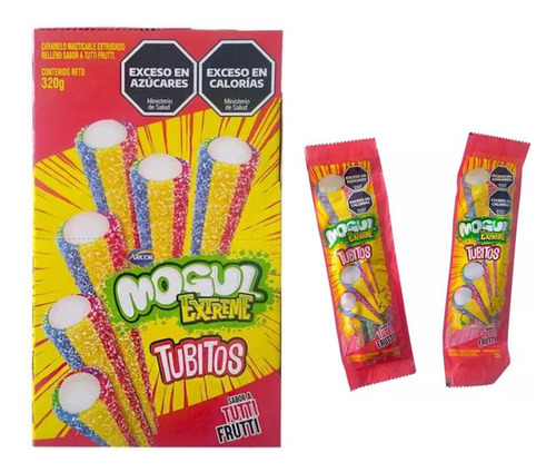 Gomitas Mogul Extreme Tubitos Ácidos Tutti Fruti 16u X 20grs