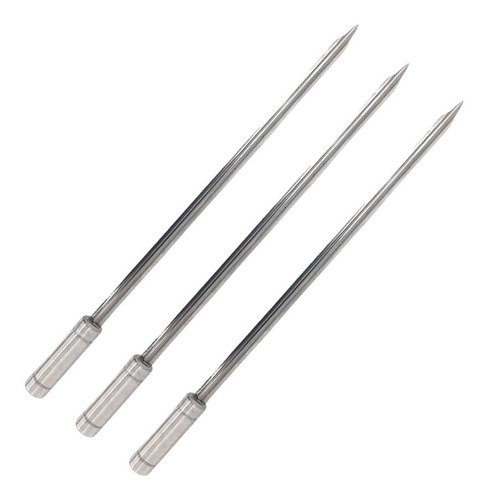 3x Espeto Espada Inox 40cm Cabo Revestido Alumínio Churrasco
