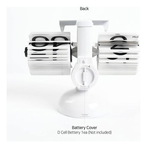Reloj De Mesa Flip (blanco), Diseño Retro Vintage, Rel...