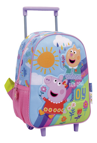 Peppa Pig Mochila 12 Carro Rainbow Rosa