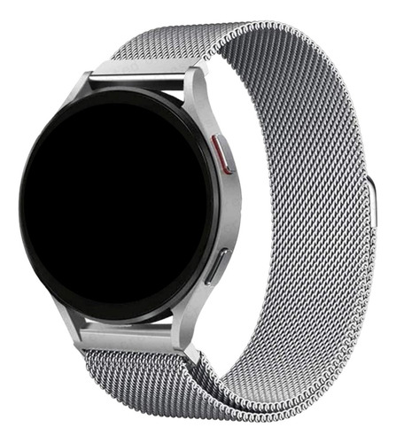 Pulseira Aço Inoxidável Magnética Para Galaxy Watch6 40/44mm Cor Prata