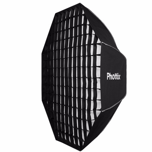 Imagen 5 de 10 de Octo Soft Box C/ Grid Phottix Solas 122cm Montura Bowens