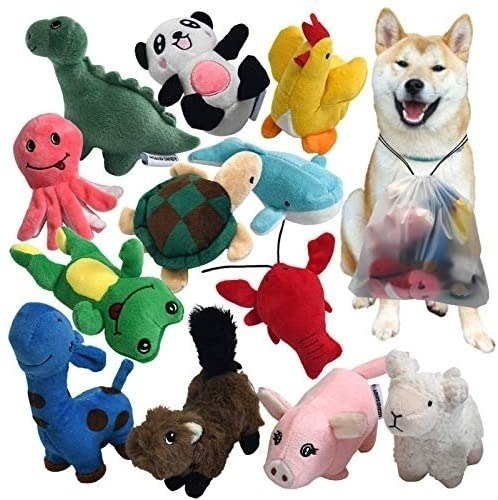 Squeaky Plush Dog Toy Pack Para Cachorros, Pequeños Juguetes