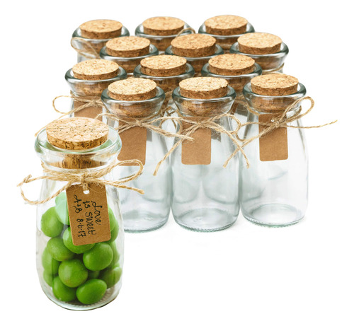 Botellas Pequenas De Vidrio Con Corcho, 3.4 Onzas, Mini Tarr