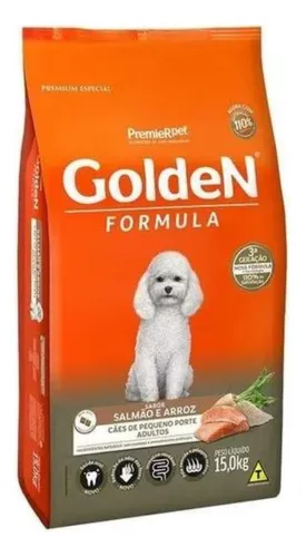 Ração Seca Golden Fórmula para Cães Adultos de Raça Pequena Salmã...