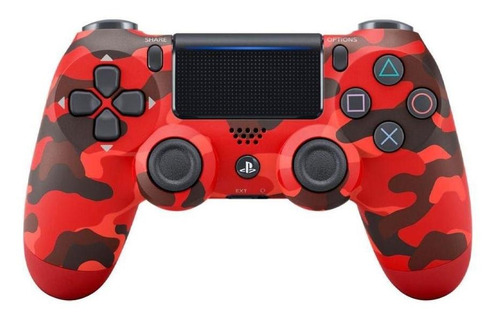 Controle Sony Dualshock 4 Red Camouflage Led Frontal Ps4