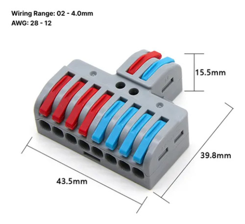 Conector De Emenda/derivação Alavanca 2x8 Vias 32a