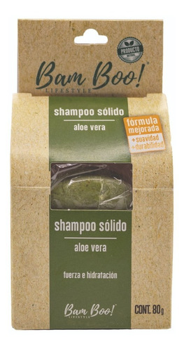 Imagen 2 de 9 de Shampoo Sólido Artesanal Aloe Vera 80 Gr Bam Boo! Lifestyle