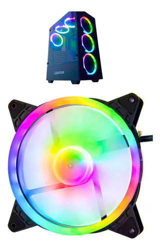 Fan Cooler Doble Luz Seisa Rgb 120mm Delta Decoracion Gamer Rgb