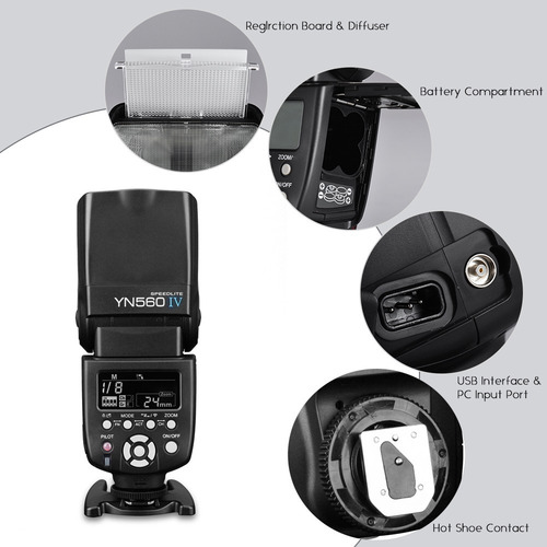 Imagen 7 de 8 de Flash Speedlite Yongnuo Yn560 2.4ghz C/transductor Inalámbr.