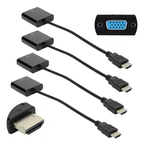 Cable Adaptador De Línea Hdmi A Vga Para Dvd Portátil De 4 P