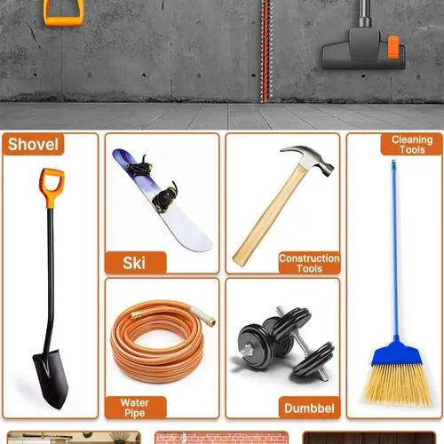 GGesii Soporte De Pared Para Desbrozadora Y Herramientas, Acero Con Carga Máxima 100 Kg, Incluye Tornillos, Organiza Jardín Y Garaje