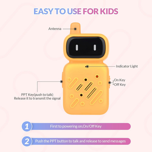 Radios Walkie Talkie Recargables Para Niños, Alcance 1 Km