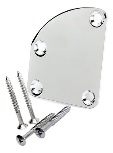 Placa De Junta De Braço Cromada Para Guitarra Elétrica