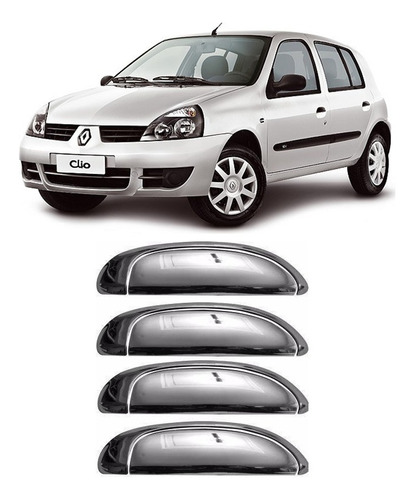 Aplique Capa Maçaneta Cromada Renault Clio 2008 4 Portas